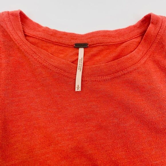 FREE PEOPLE Sz small MARCY EMBROIDERED SLEEVELESS TANK TOP IN RED ORANGE - Picture 3 of 7